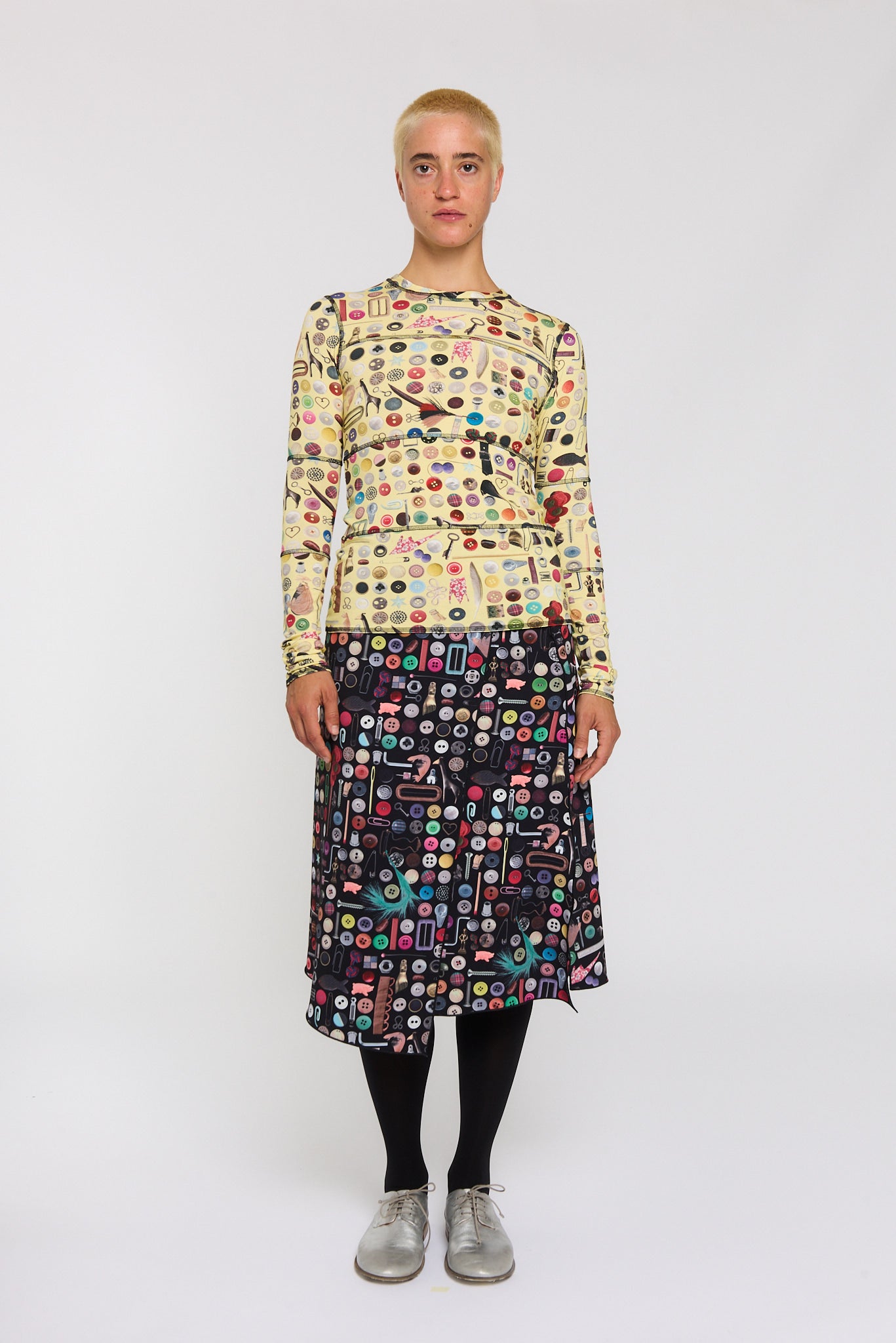PRINTED PANEL SKIRT