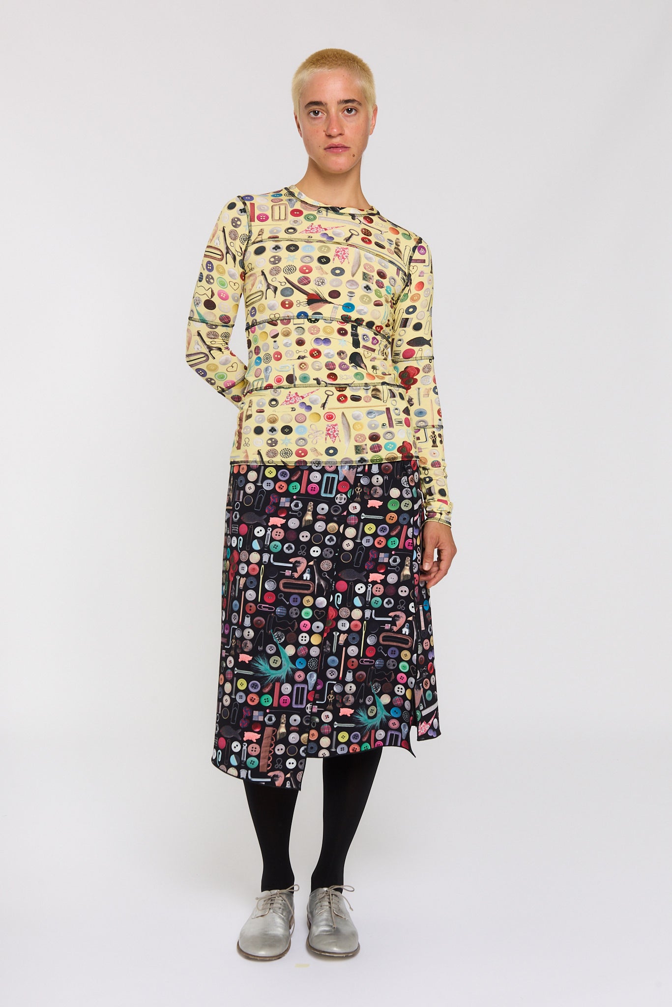 PRINTED PATCHWORK TOP