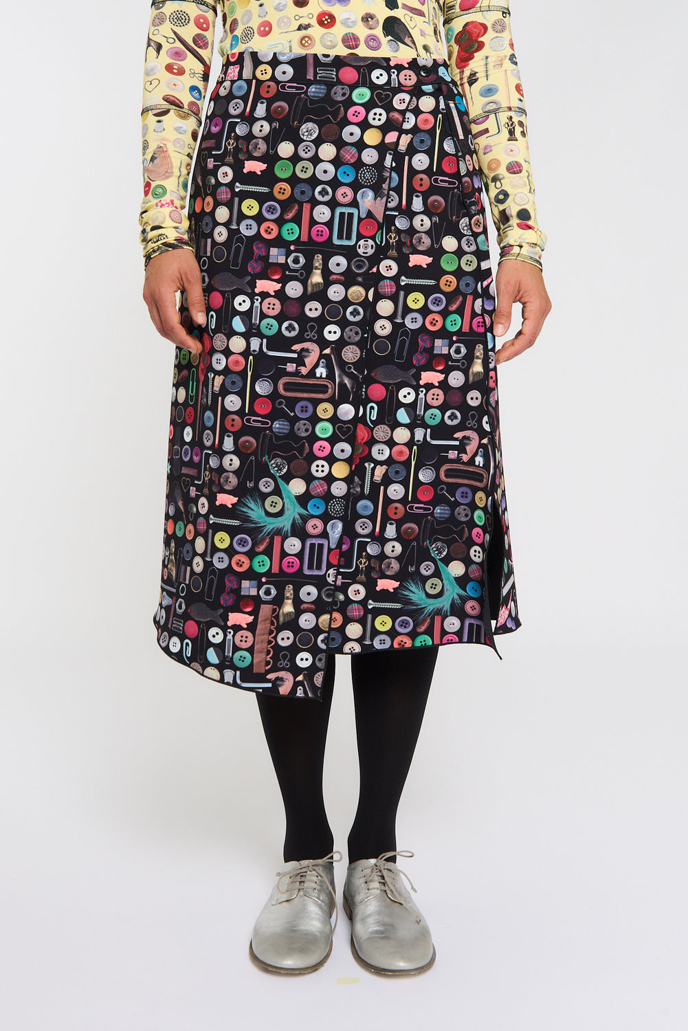 PRINTED PANEL SKIRT