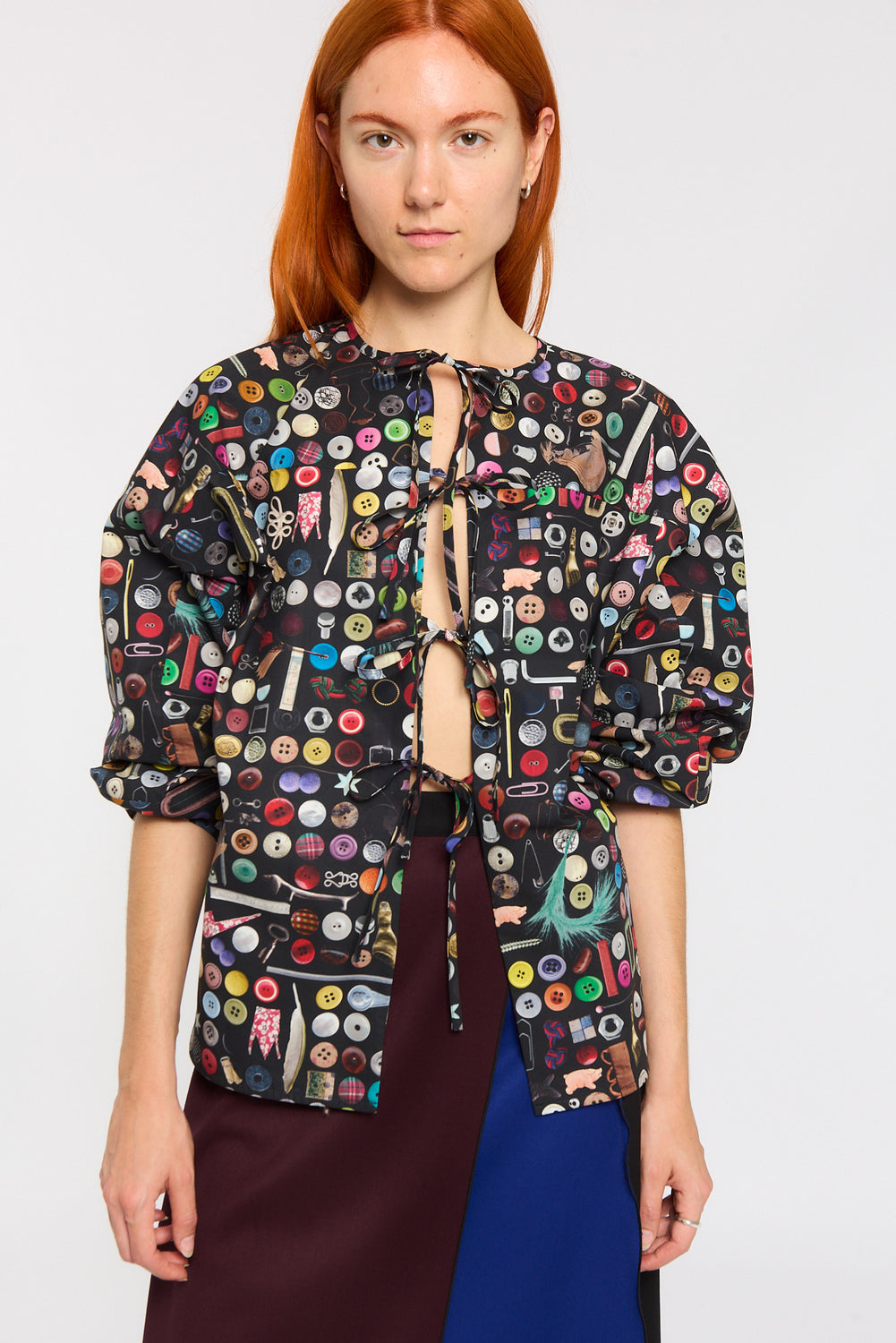 PRINTED COTTON BLOUSE