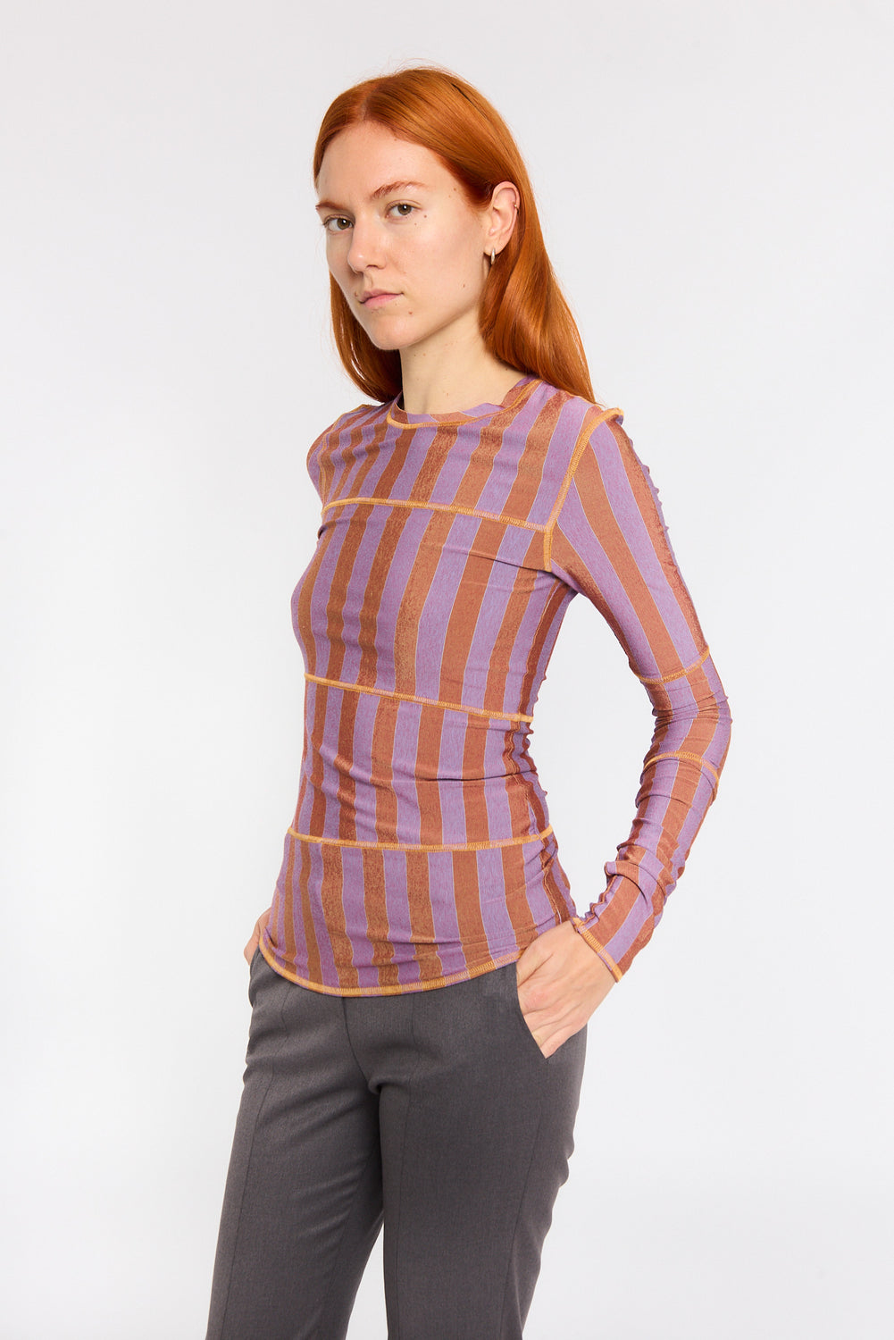 STRIPED PATCHWORK TOP