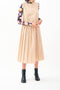 TAFFETA PLEATED MIDI DRESS