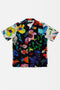 UNISEX CAMP COLLAR PATCHWORK SHIRT