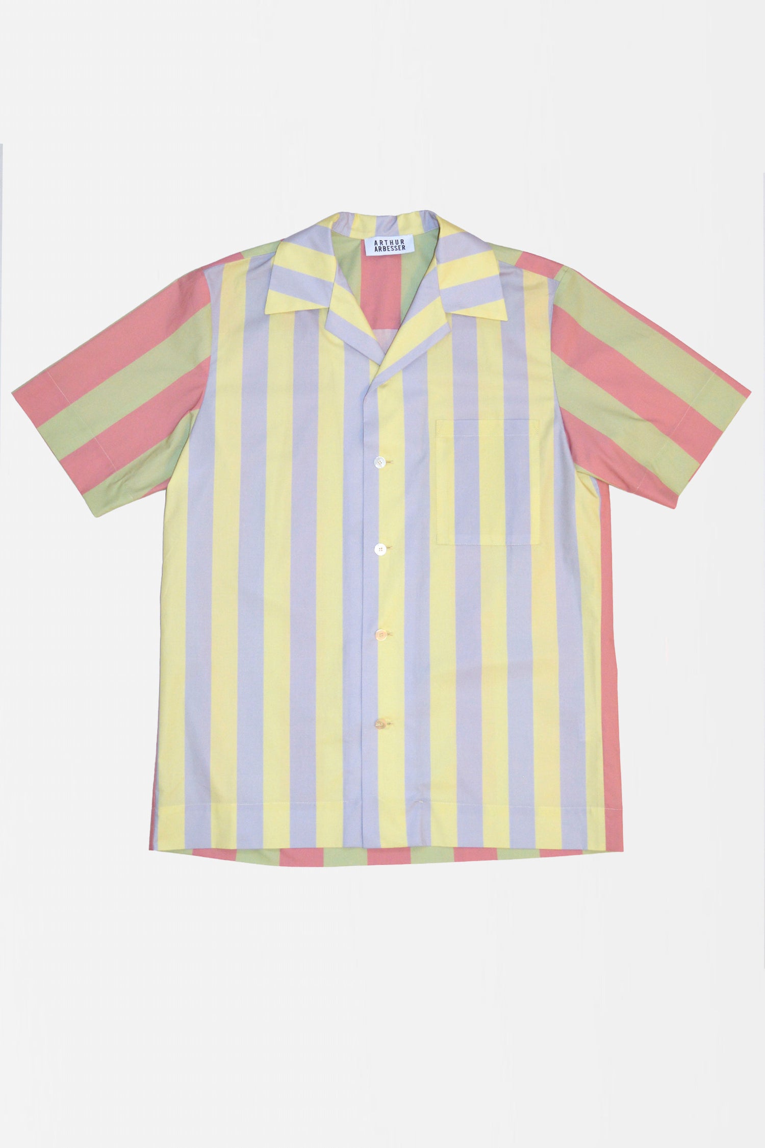 UNISEX CAMP COLLAR PATCHWORK SHIRT