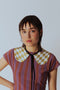 LOZENGE PRINT ROUND COLLAR