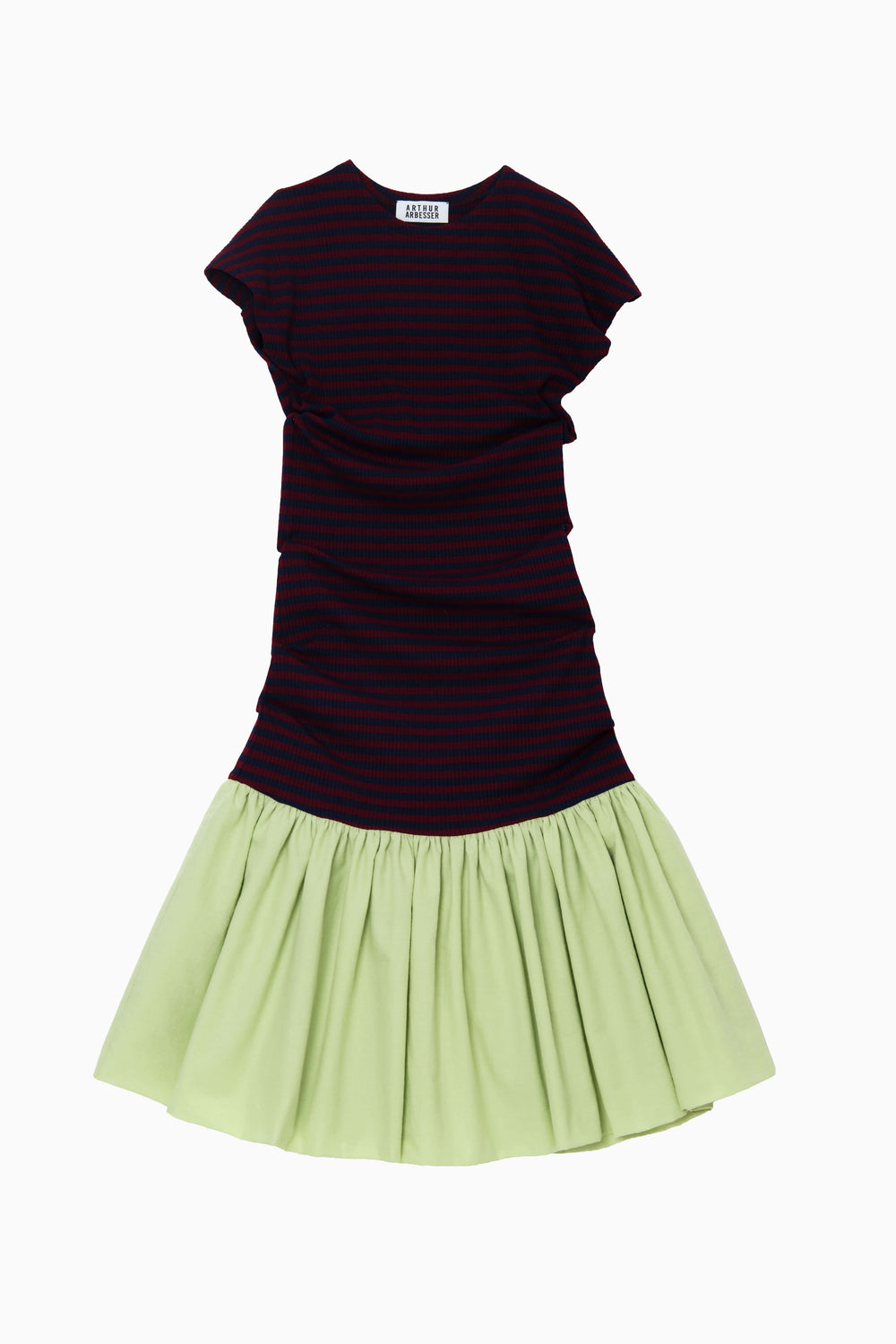 RIBBED JERSEY AND COTTON GAUZE DRESS