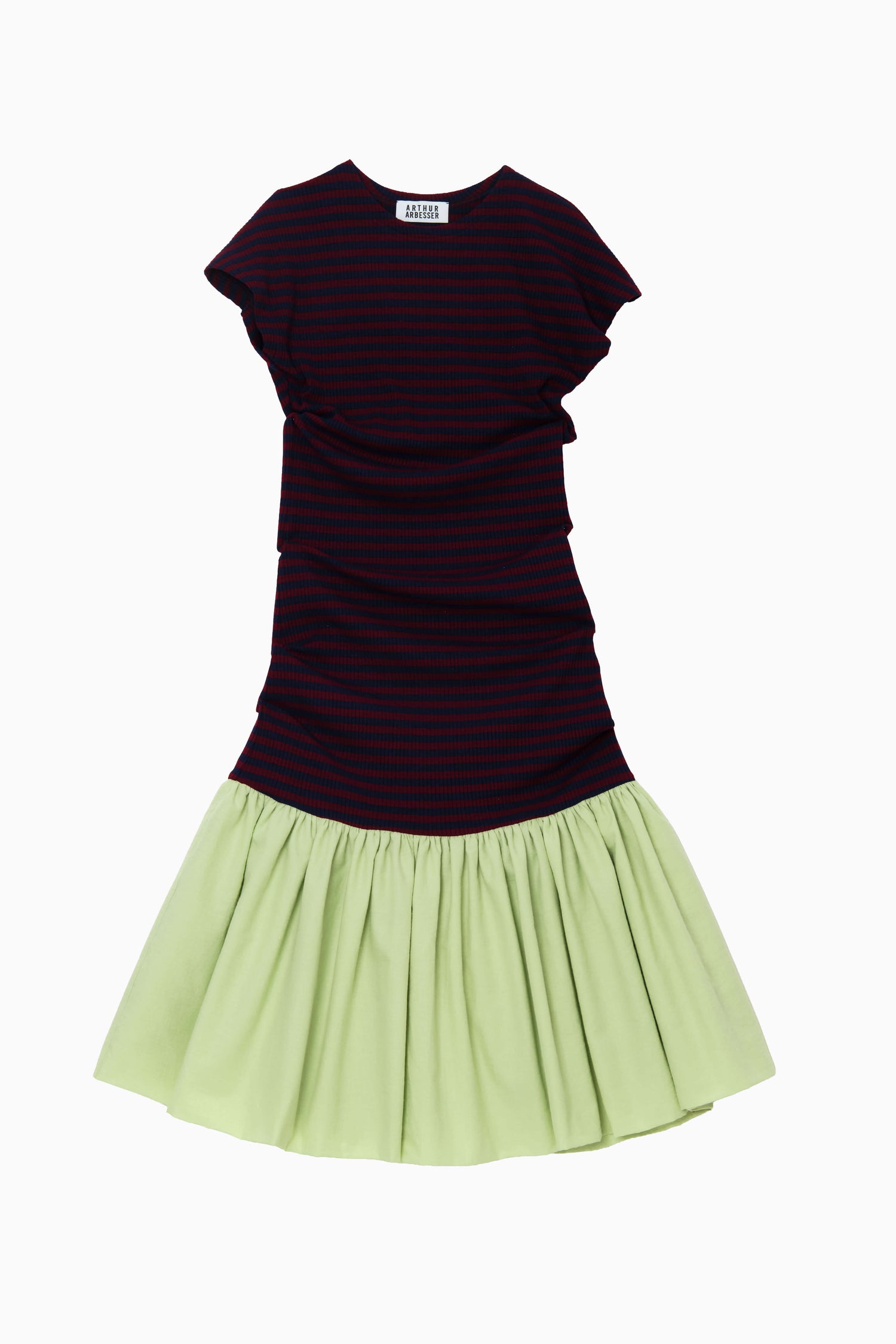 RIBBED JERSEY AND COTTON GAUZE DRESS