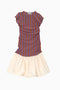 STRIPED JERSEY AND COTTON GAUZE DRESS