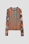 PATCHWORK PRINT MESH TOP