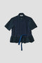 GARMENT-DYED SILK & COTTON RUFFLED SHIRT