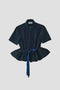 GARMENT-DYED SILK & COTTON RUFFLED SHIRT