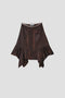 GARMENT-DYED SILK RUFFLED HEM SKIRT