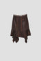 GARMENT-DYED SILK RUFFLED HEM SKIRT