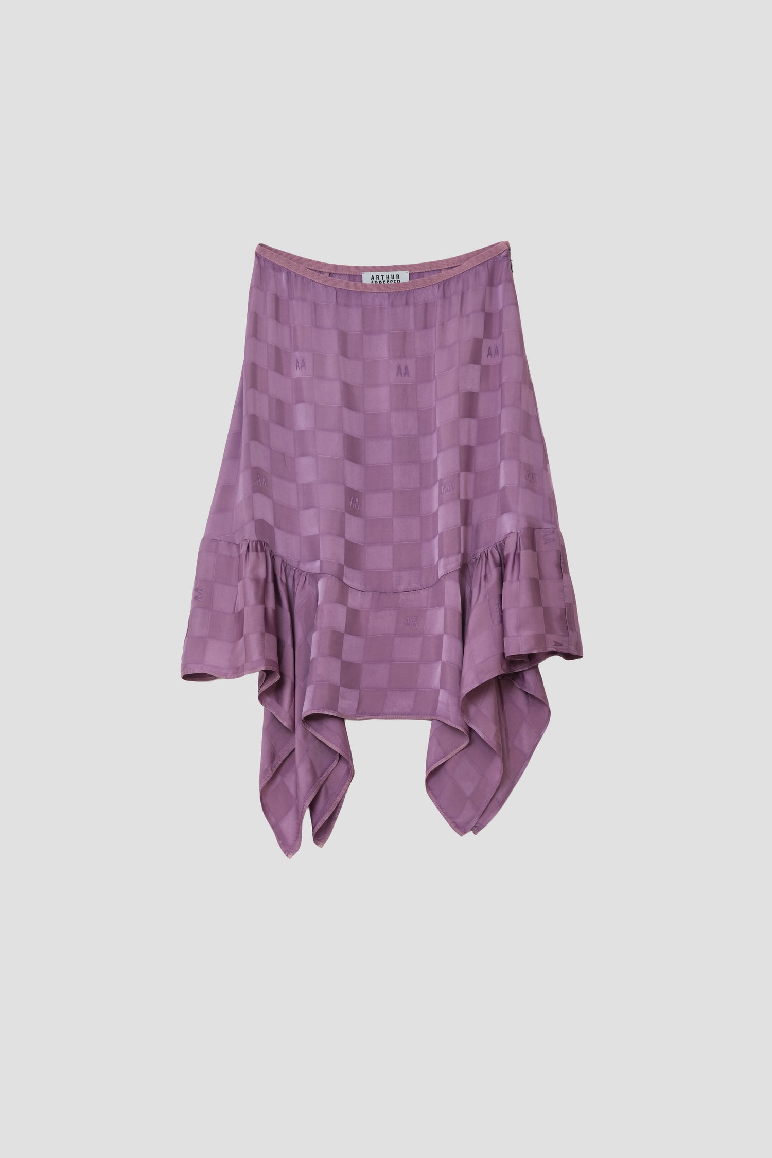 GARMENT-DYED RUFFLED HEM SKIRT