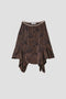 GARMENT-DYED SILK RUFFLED HEM SKIRT