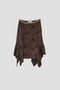 GARMENT-DYED SILK RUFFLED HEM SKIRT