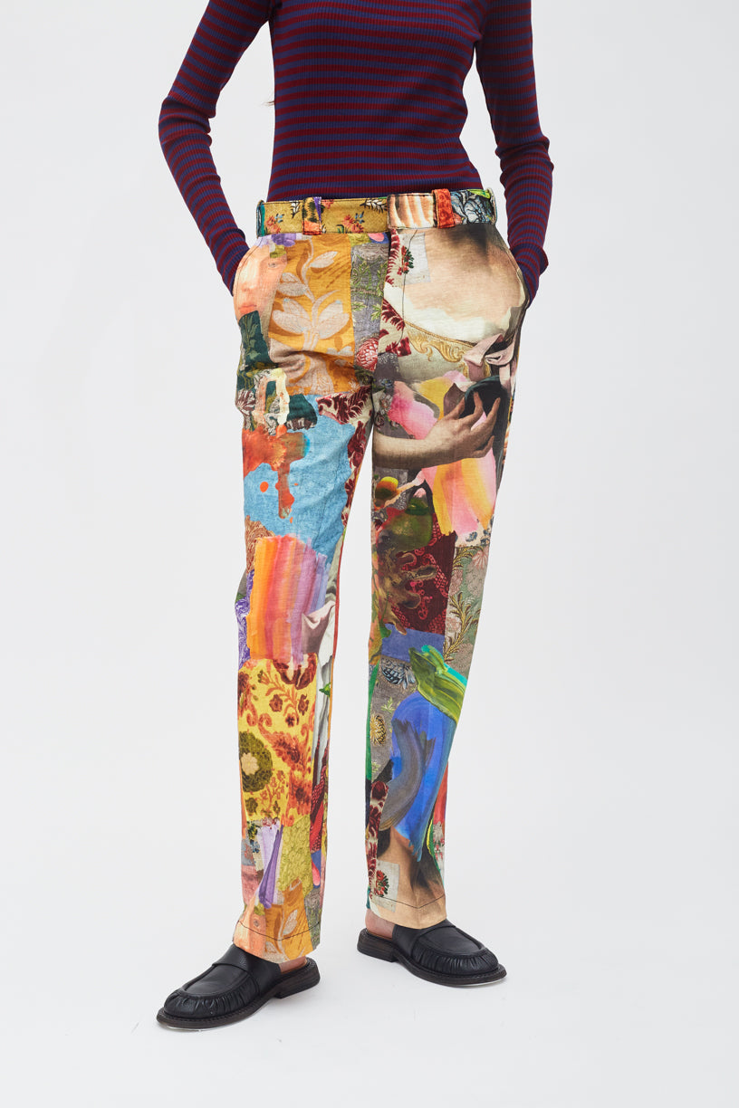 BAROQUE PRINT UTILITY TROUSERS