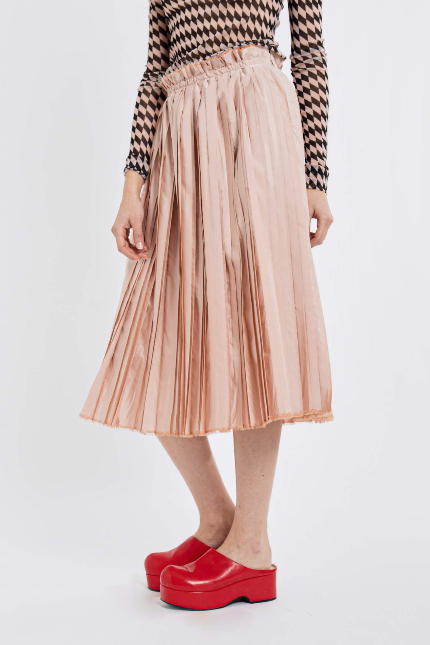 TAFFETA MULTI-PLISSÈ SKIRT