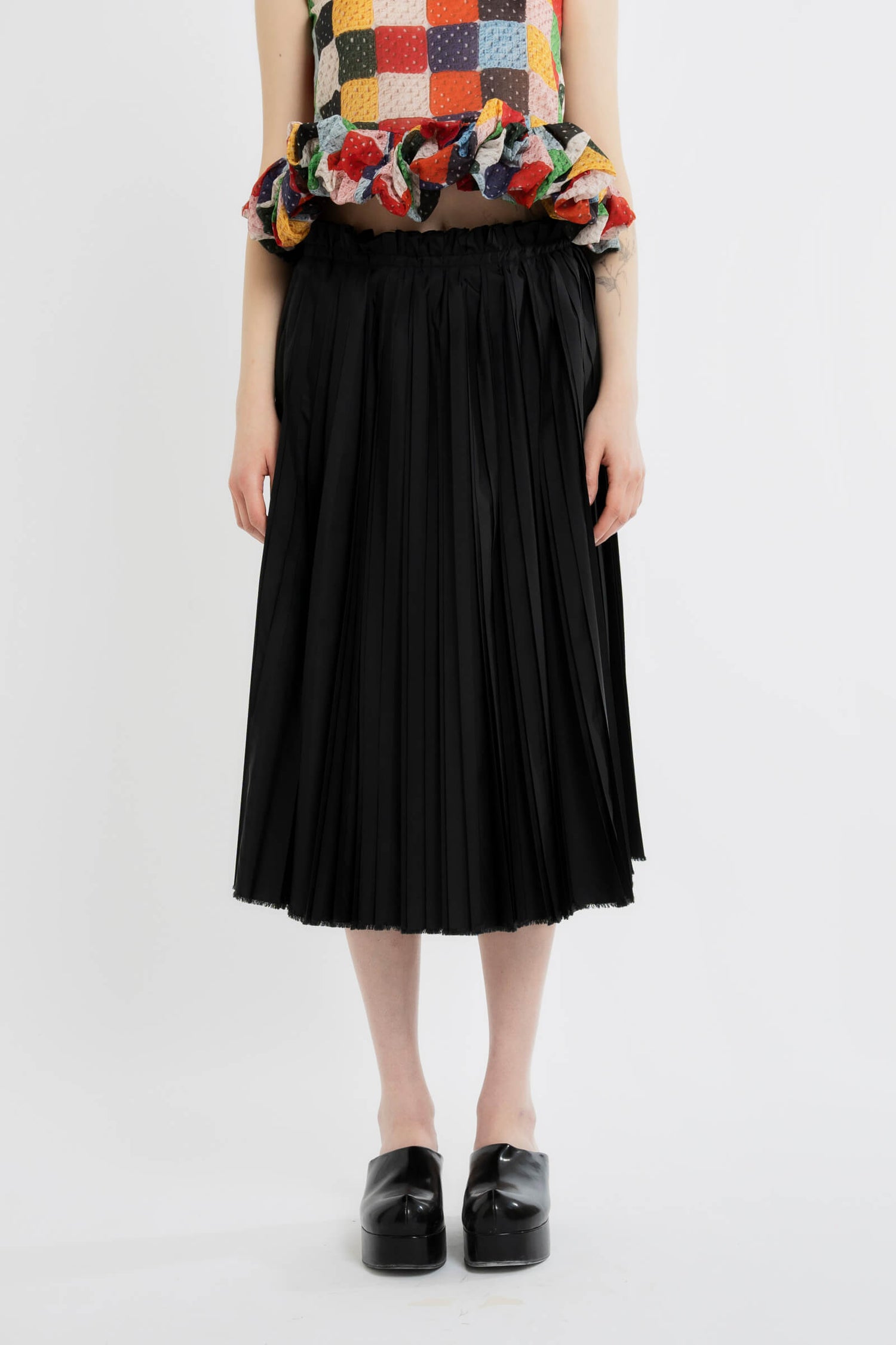 TAFFETA MULTI-PLISSÈ SKIRT